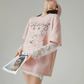 Race Sleeve Dog Print T-Shirt FER0153