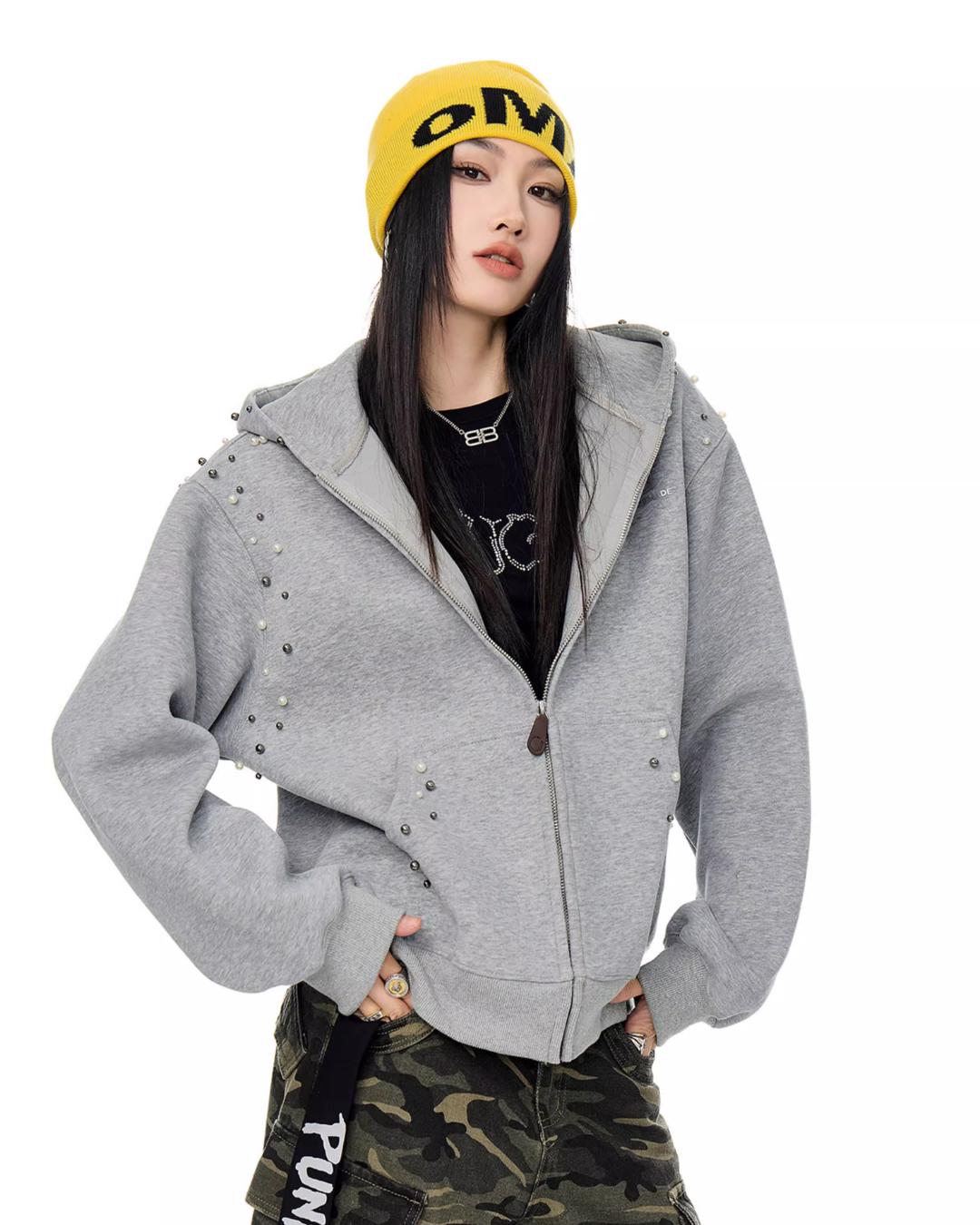 Pearl Design Zip Hoodie ICM0092