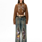 Retro Floral Design Denim Pants ART0001