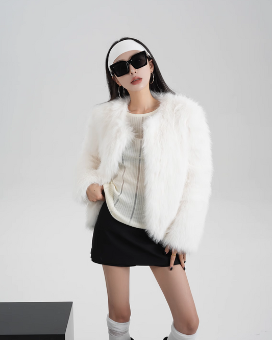 No Collar Fur Coat SRS0300