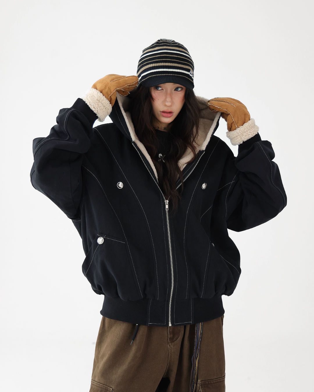Stitch Fleece Hoodie Jacket ACS0326