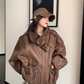 Vintage Leather Faux Fur Jacket YLS1005
