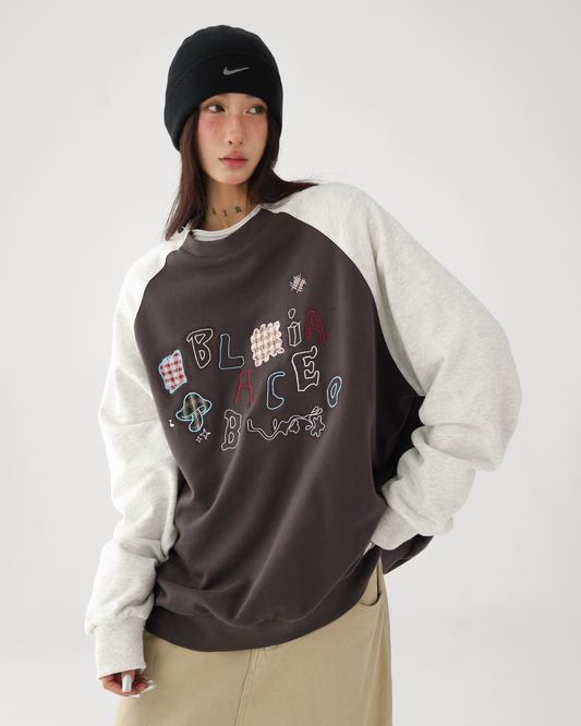 Retro Raglan Oversize Tops ACS0316