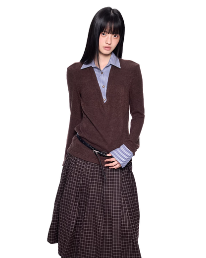 Shirt Docking Knit Top EZK0086