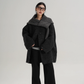 Hood Scarf Mid Length Wool Coat SRS0358