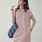 Round Collar Pastel Pink Dress AMU0026