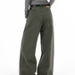 Floral Embroidery Wide Denim Pants ICM0116