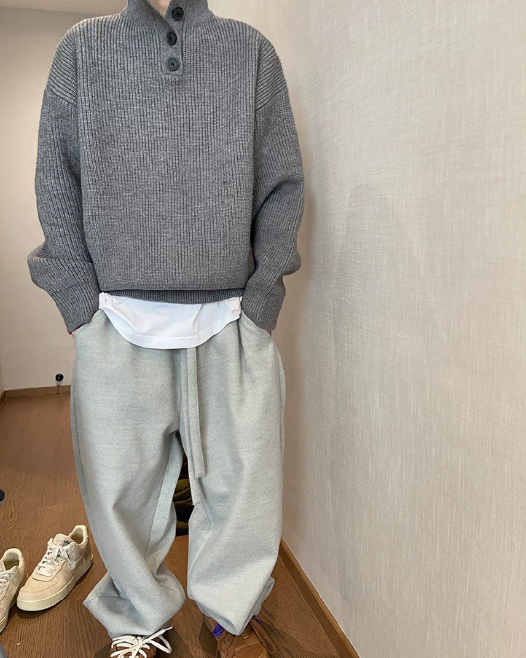 Woolen Curve Pants DAZ0002
