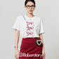Ribbon Print T-Shirt / A-Line Mini Skirt LLA0486