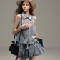 Flower Shirt Vest / Balloon Mini Pants USY0008