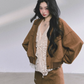 Wool Blazer Jacket/Mini Skirt/Frill Lace Blouse LAS0042