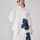 Appliqué Off-White Shirt / Half-Length Skirt FER0117