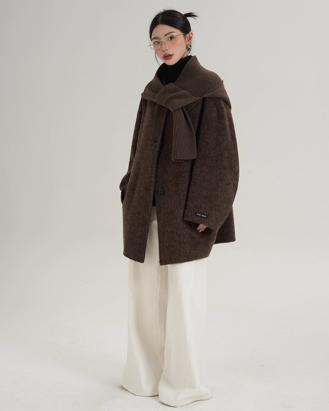 Scarf Design Wool Coat SRS0375