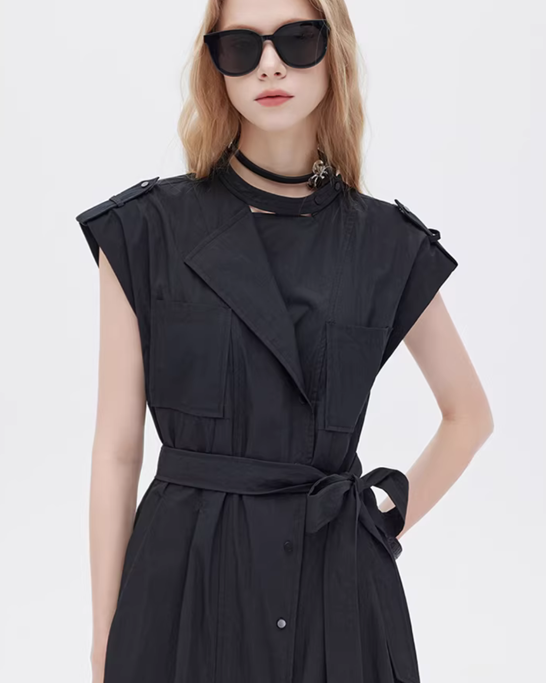 Trench Coat-Style Shirt Dress SHN0055