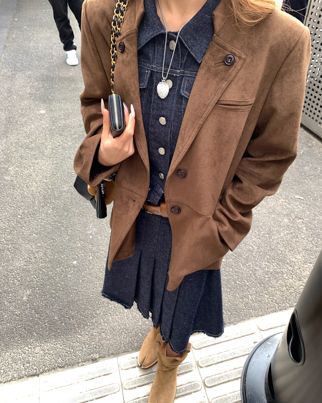 Rich Button Fold Collar Jacket DEM0004