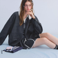 Lace Collar Zip Jacket / Flared Mini Skirt ASG0084