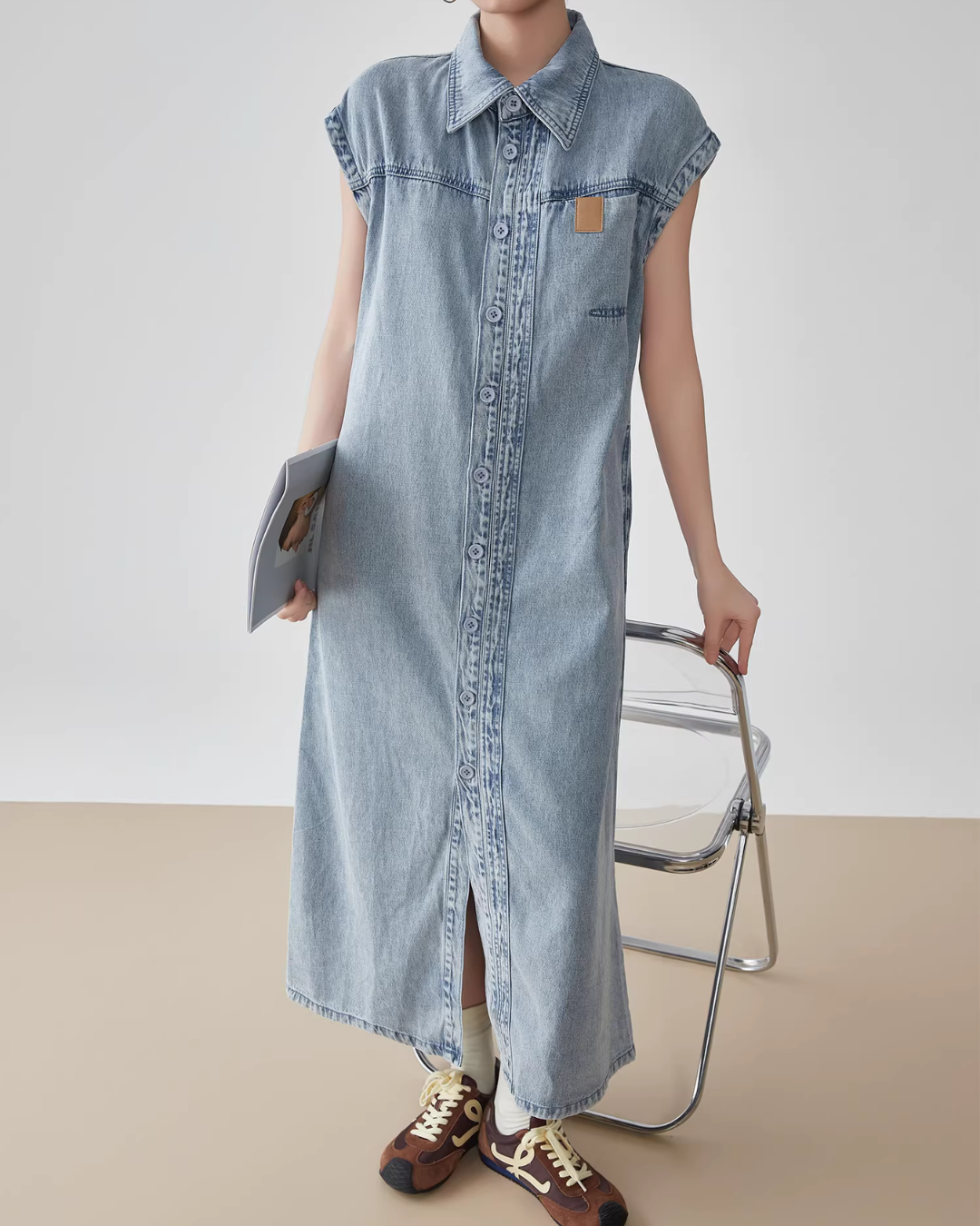 Retro Blue Denim Dress FER0108