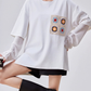 Crochet Flower Pocket Oversized Top FER0367