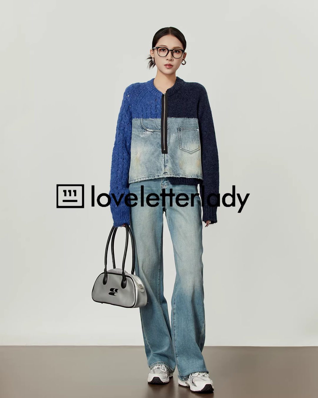 Denim Docking Knit Top LLA0595