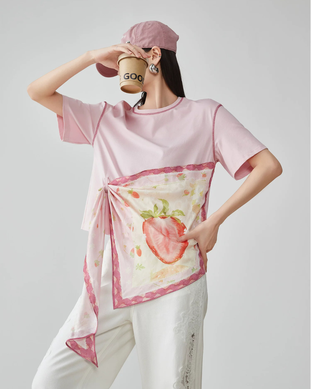 Scarf Layered Style Design Top FER0292