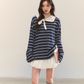 Marine Stripe Long Sleeve Top ASG0069