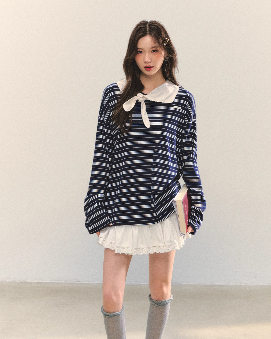 Marine Stripe Long Sleeve Top ASG0069