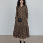 Retro Paid Flare Long Dress VAS0160