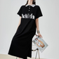 Cat Graphic Polo Long Dress FER0199