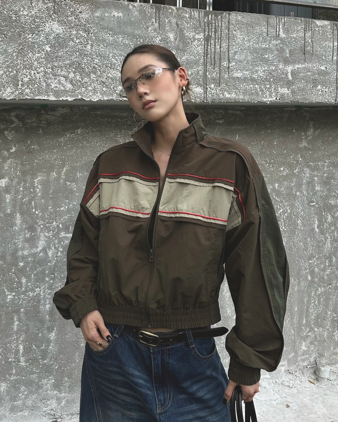 Cropped Color-Block Track Jacket WWP0015