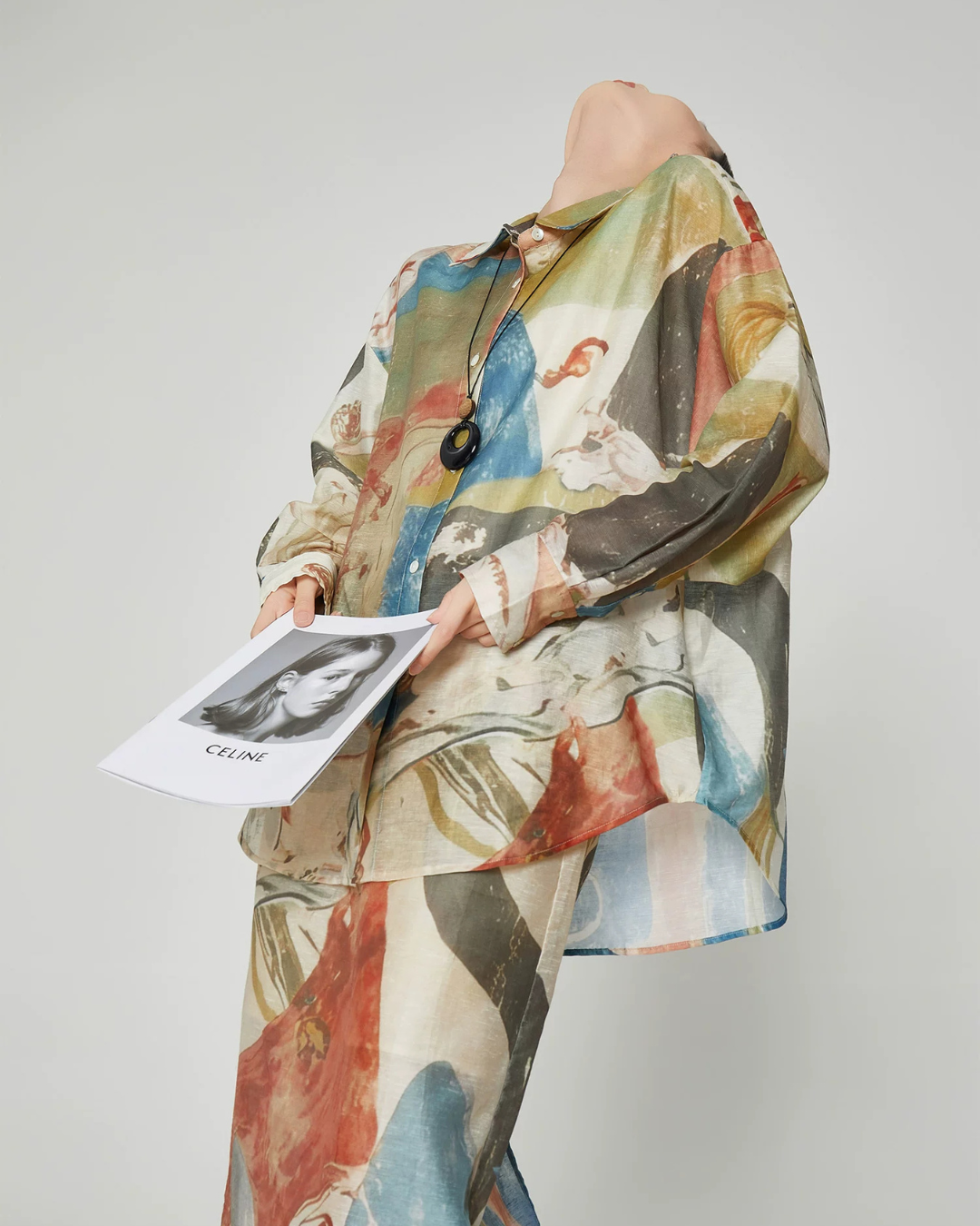 Colorful Art Print Lshirt / Long Skirt FER0359