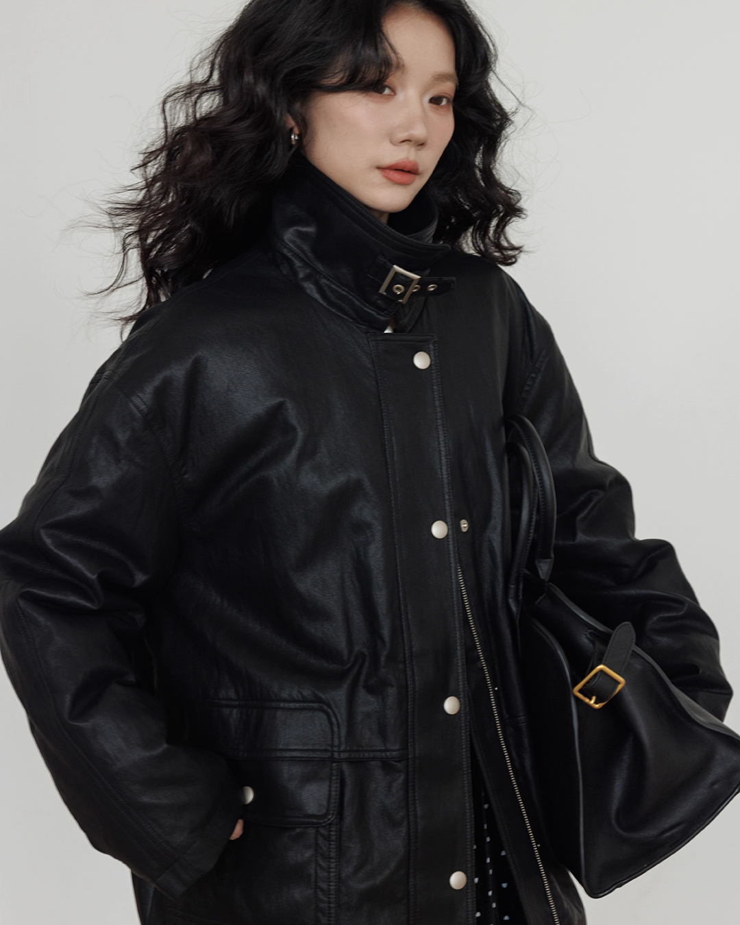 Lapel Leather Jacket VAS0174