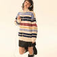 Retro Turtleneck Border Cardigan EZK0002