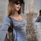 U-Neck Pocket Long Sleeve T-Shirt WWP0005