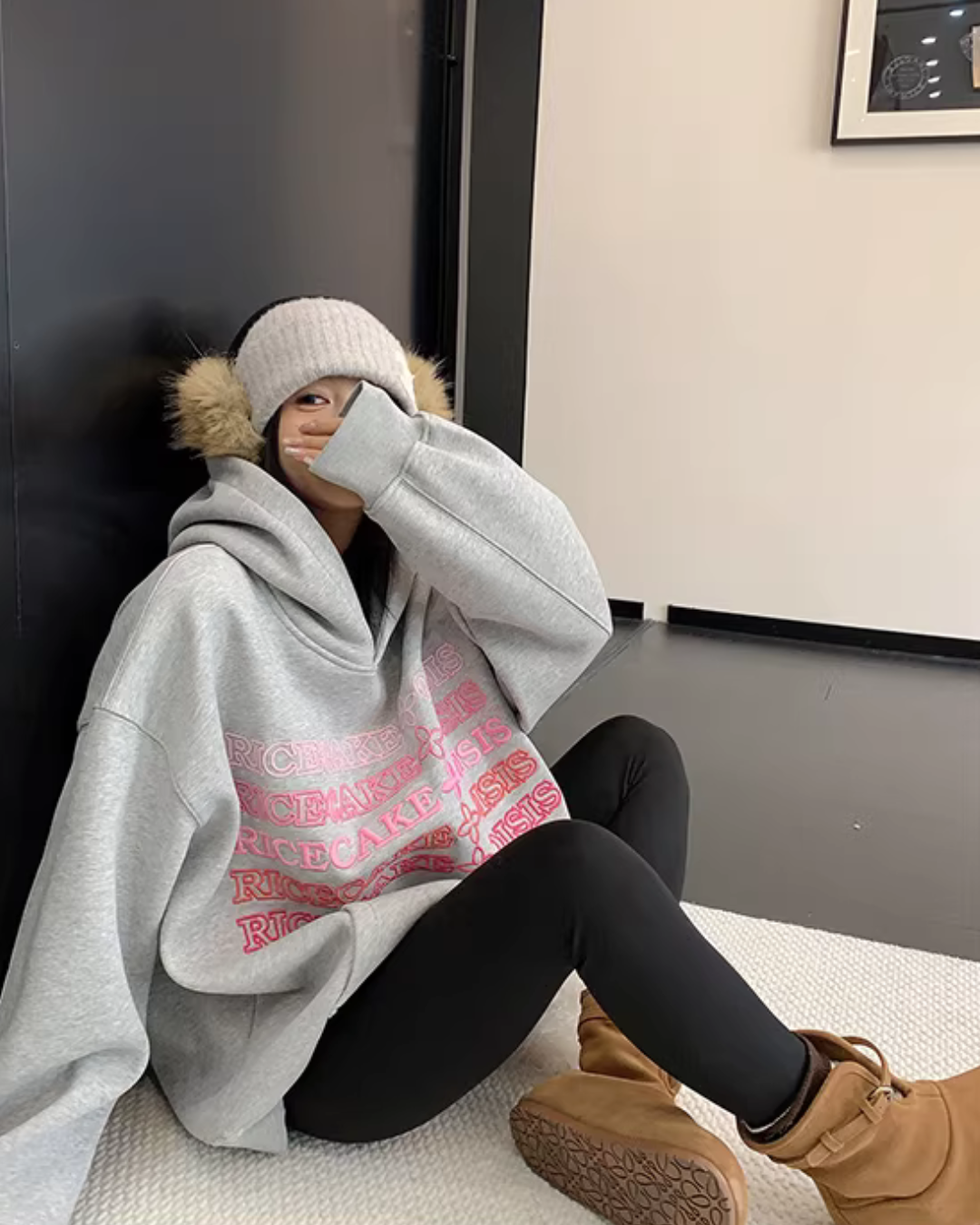 Embossed Logo Loose Hoodie YLS1024