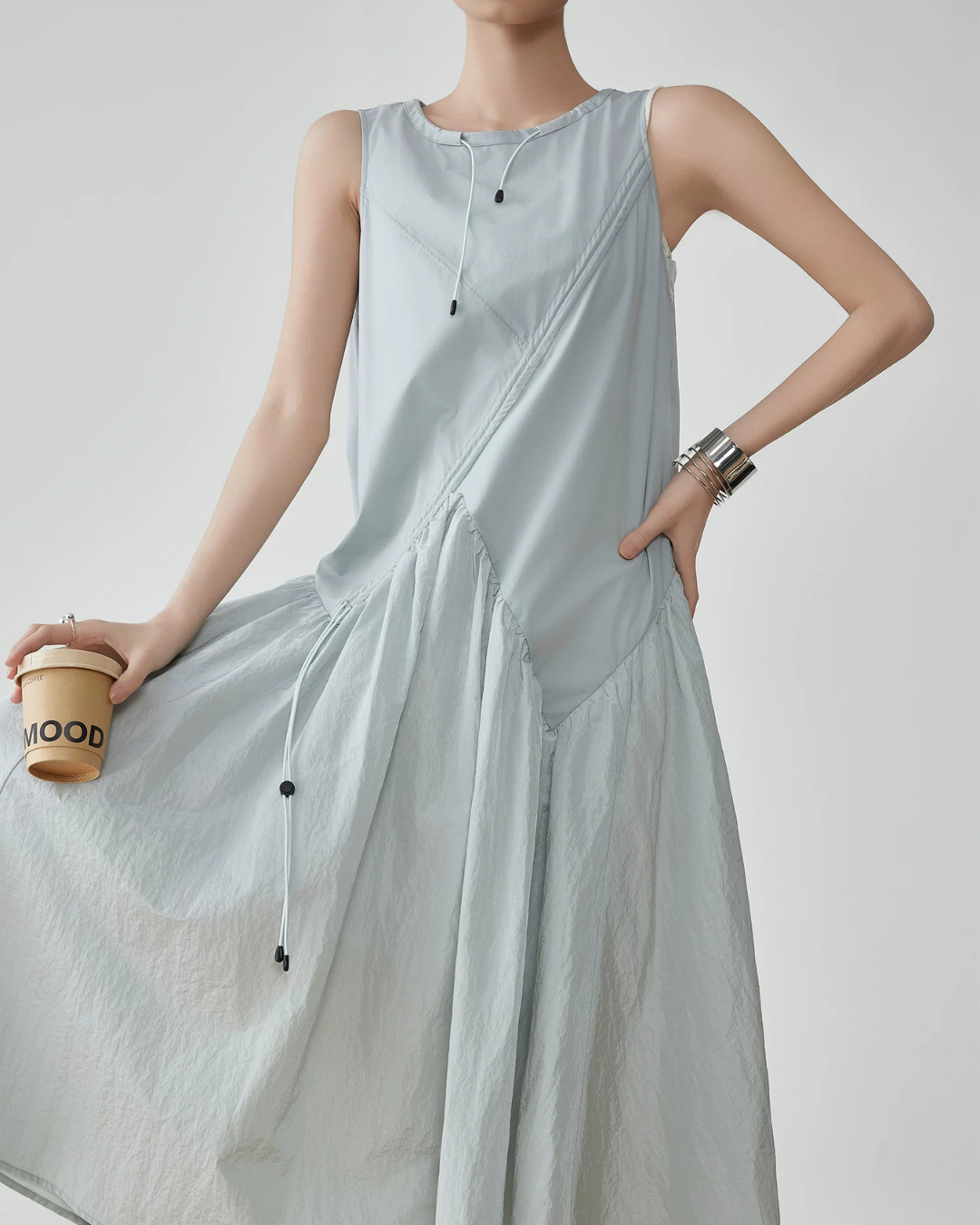 Asymmetric Drape Long Dress FER0279