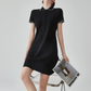 Blanket Stitch Half-Zip Polo Dress FER0201