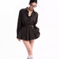 Plaid Pleated Shirt Dress TUW0006