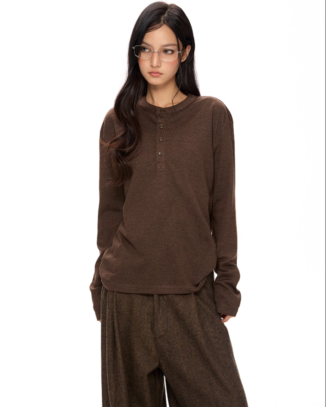 Half Button Loose Long Sleeves VAT0015