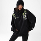 Flower Embroidery Loose Sweat Hoodie ACS0266