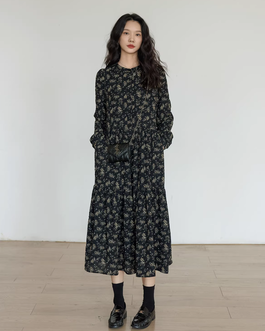 Floral Tea-Length Dress VAS0191