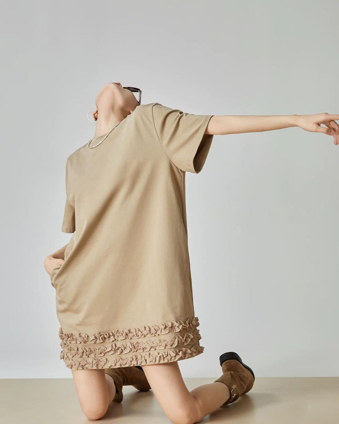 Churu Frill T-Shirt Mini Dress FER0129
