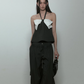 White Ribbon Halterneck Camisole PUC0019