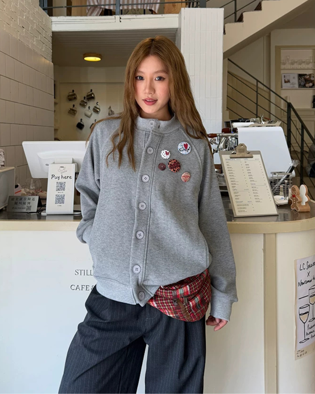 Waffle Badge Fleece-Lined Hoodie CYE0104