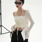 Layered Style Strap Ruffled Cardigan SRS0002