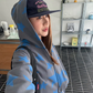 Star Print Zip Up Hoodie CYE0051
