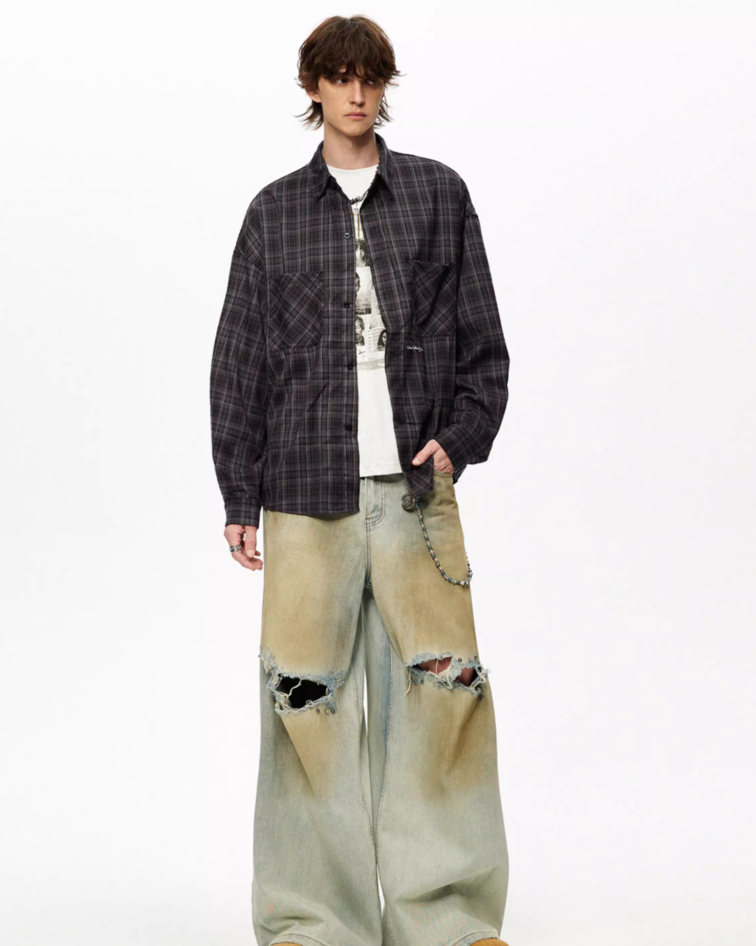 Block Plaid Street Shirt NDC0010