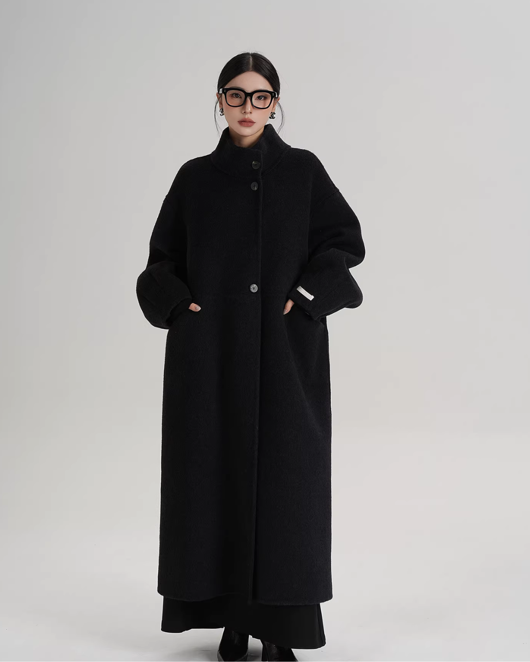 Mock Neck Long Coat SRS0413
