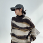 Zebra Shaggy Knit Tops YLS0715