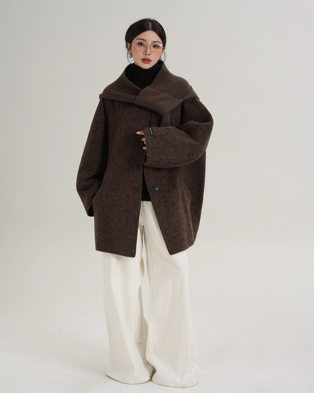 Scarf Design Wool Coat SRS0375