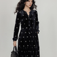 V-Neck Velvet Long Dress VAS0177